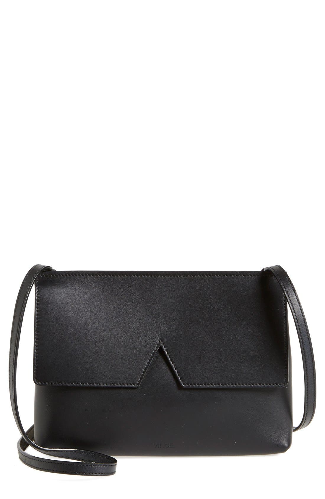 Vince 'Signature Collection - Small' Leather Crossbody Bag, Main, color, 