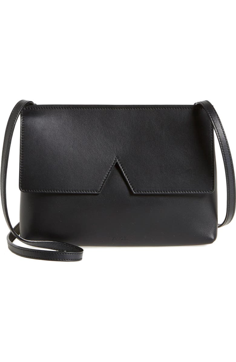 Vince 'Signature Collection - Small' Leather Crossbody Bag, Main, color,