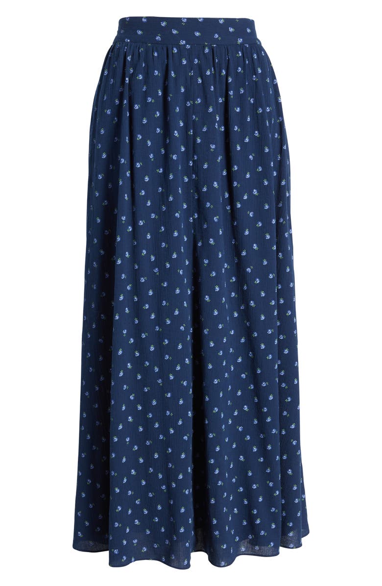 Madewell Floral Print Cotton Maxi Skirt, Alternate, color,