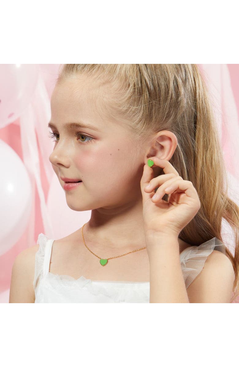 Anna Zuckerman Petit Love Studs in Green, Alternate, color, Green