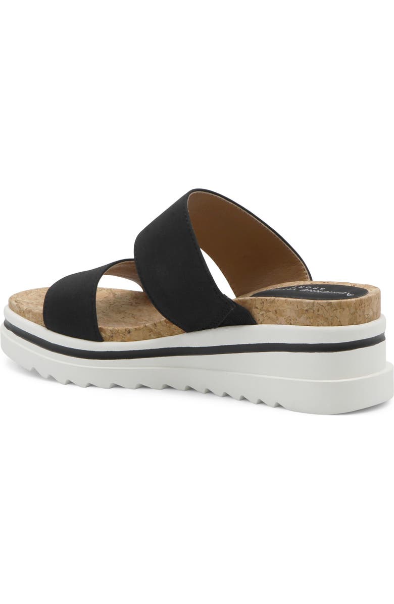 Adrienne Vittadini Cara 3 Wedge Slide Sandal, Alternate, color, Black Mesh