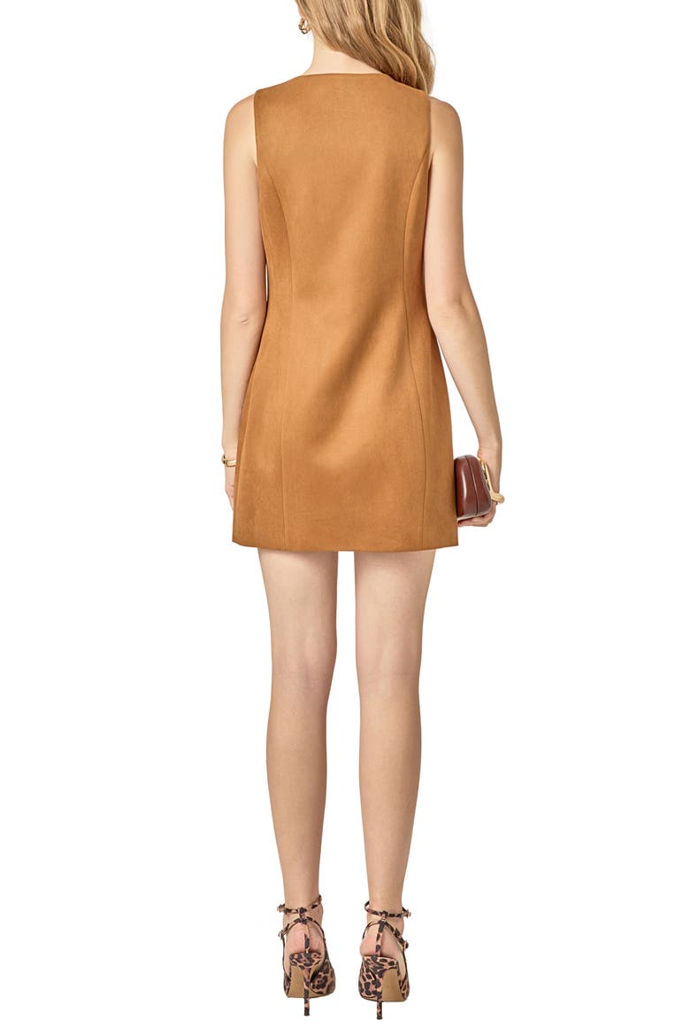 Faux Suede Vest Minidress, Alternate, color, CAMEL