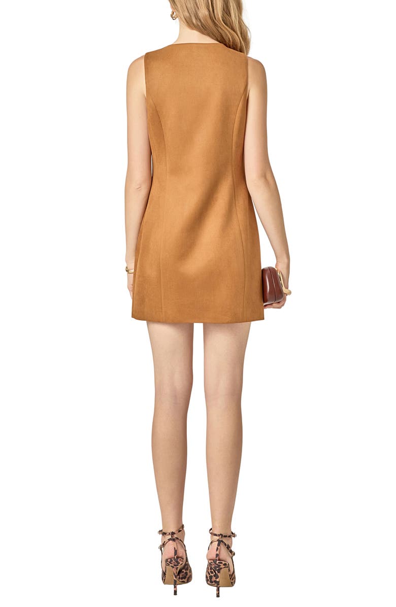 English Factory Faux Suede Vest Minidress, Alternate, color, Camel