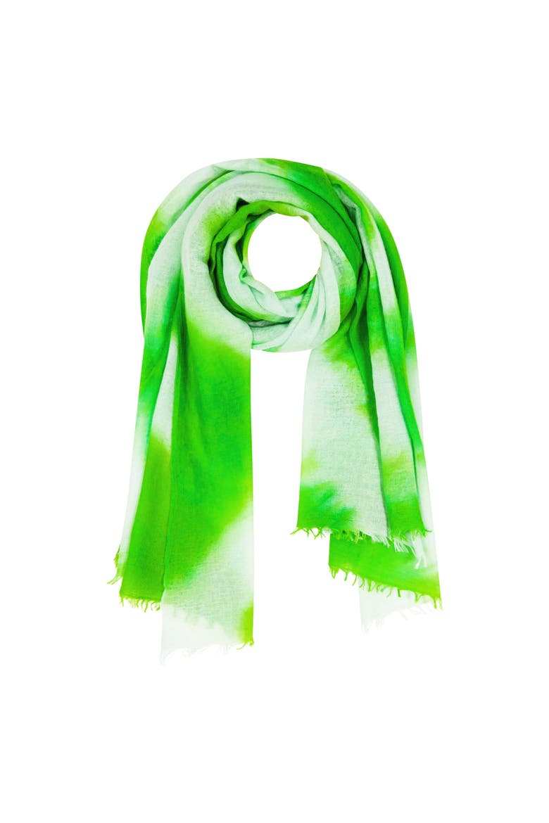 Cashmere Dip Dye Shawl, Main, color, Chartreuse Green