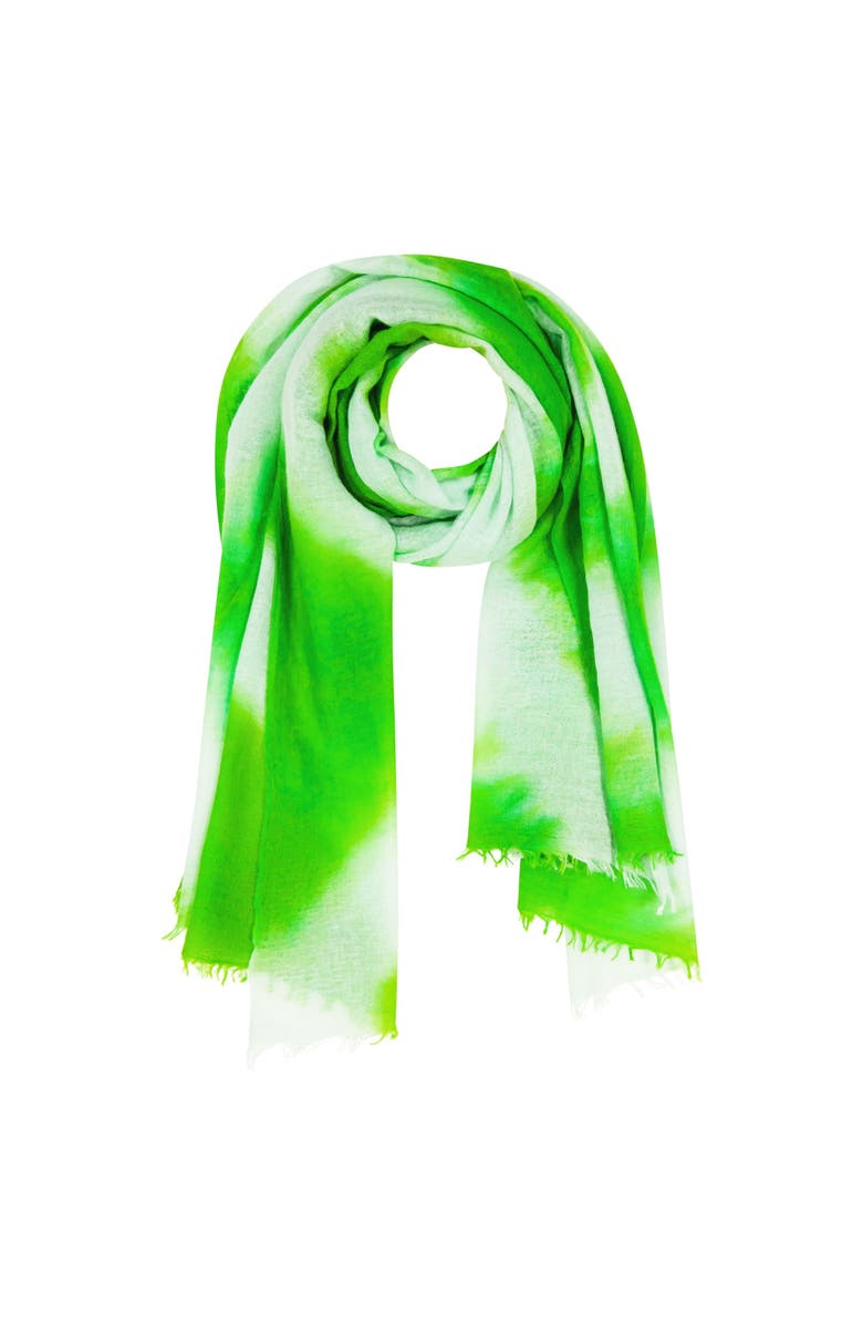Mer St. Barth Cashmere Dip Dye Shawl, Main, color, Chartreuse Green
