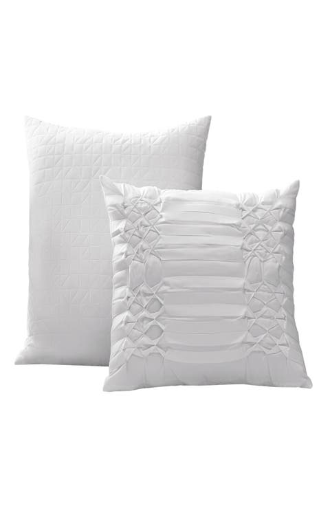 Triple Diamond Pleated Microfiber Accent Pillow