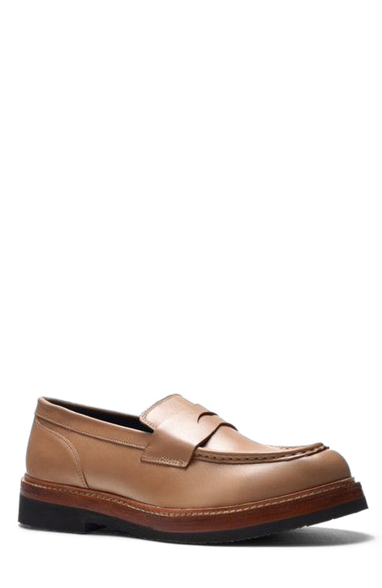 A. Veer Rhodes Penny Loafer, Alternate, color, Sand Leather