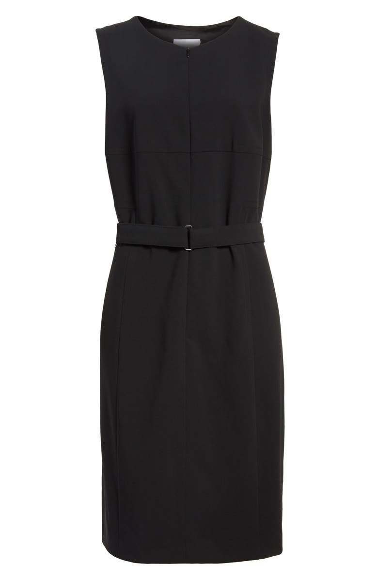 Akris punto Belted Zip Front Wool Dress, Alternate, color, 