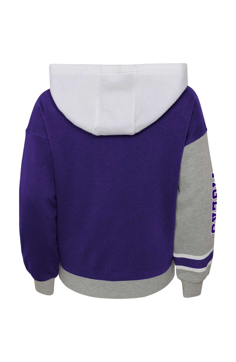 Outerstuff Girls Youth Purple LSU Tigers True Fan Soft Fleece Pullover Hoodie, Alternate, color,