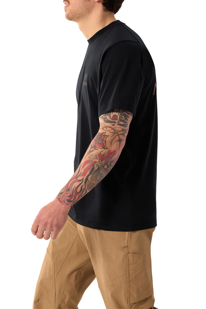 Kragg Bird Worm Cotton Graphic T-Shirt, Alternate, color, 24K BLACK