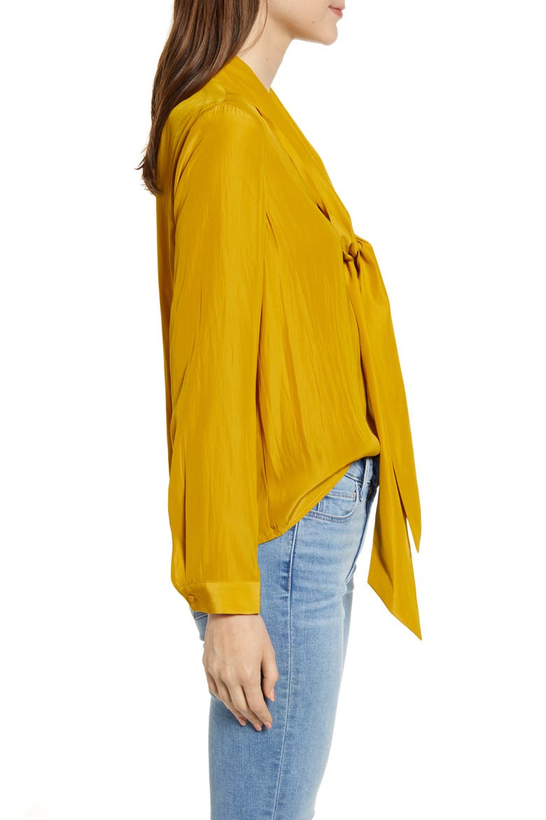 Tie Neck Top, Alternate, color, OLIVE ARROWWOOD