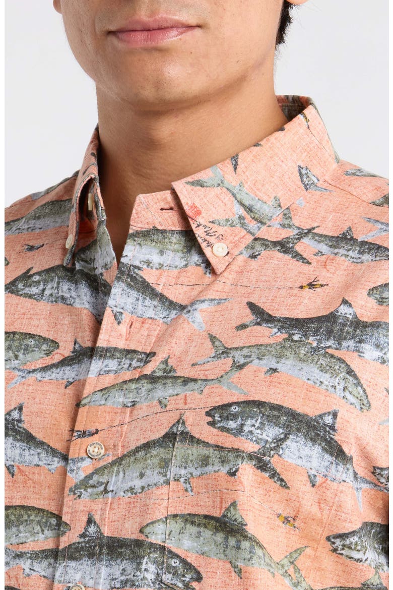 Oio by Naoki Button-Down Shirt, Alternate, color, CORAL