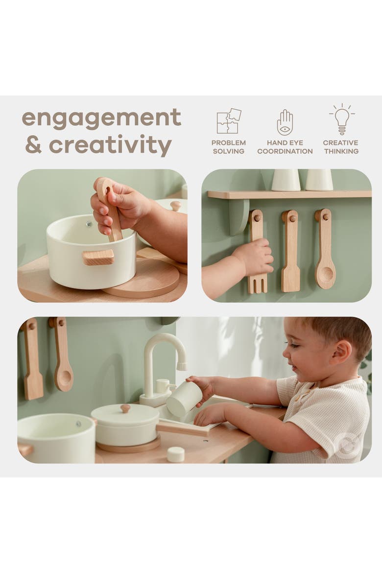 Wooden Kids Kitchen Playset, Alternate, color, Sage