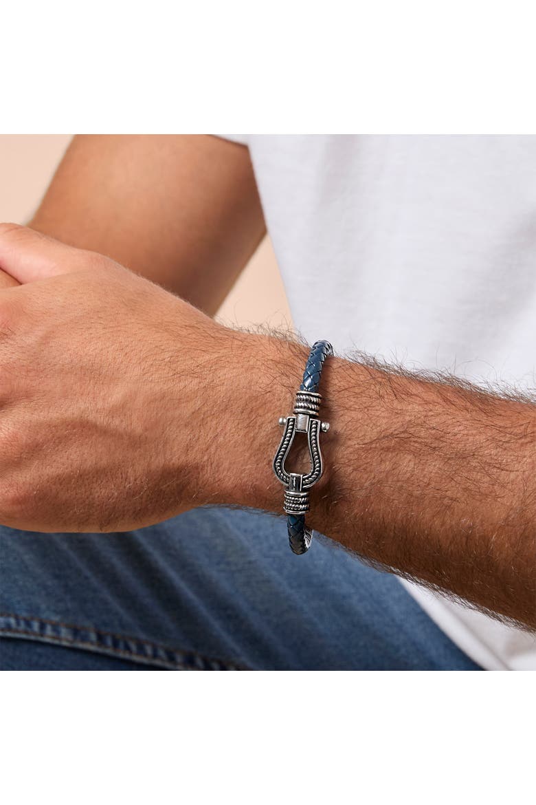 Horseshoe Navy Cord Bracelet, Alternate, color, Navy Blue