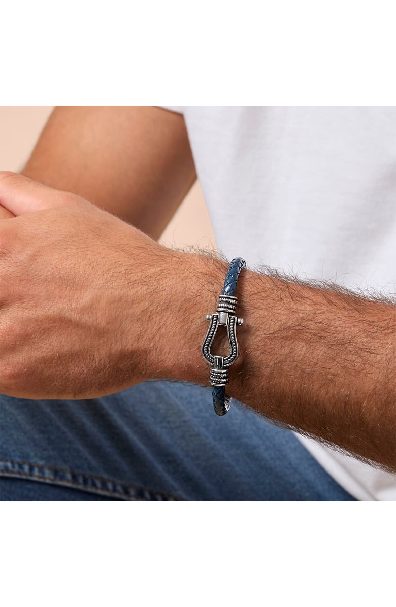 Lucky Brand Horseshoe Navy Cord Bracelet, Alternate, color, Navy Blue