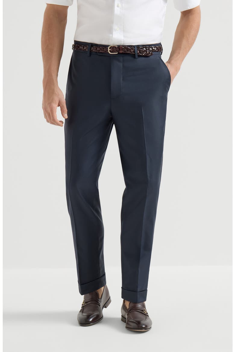 Virgin wool trousers, Main, color, Navy Blue