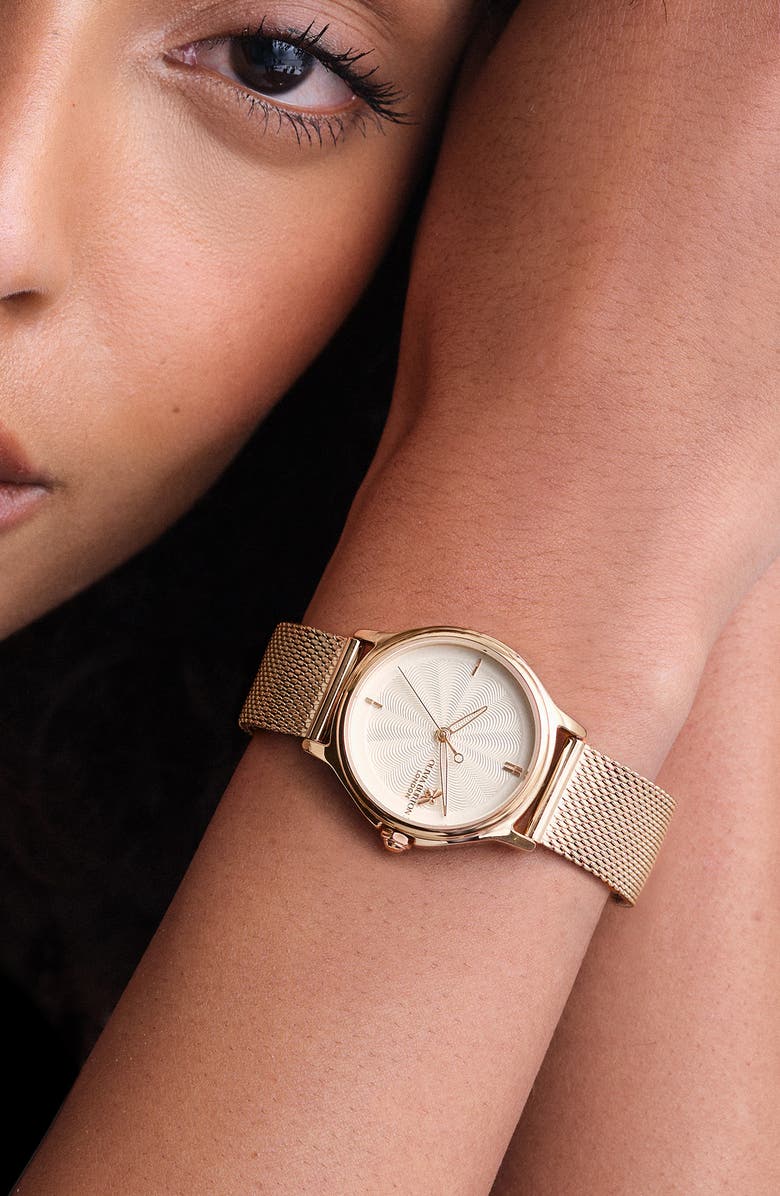 Olivia Burton Classic Bee Mesh Strap Watch, 30mm, Alternate, color, 