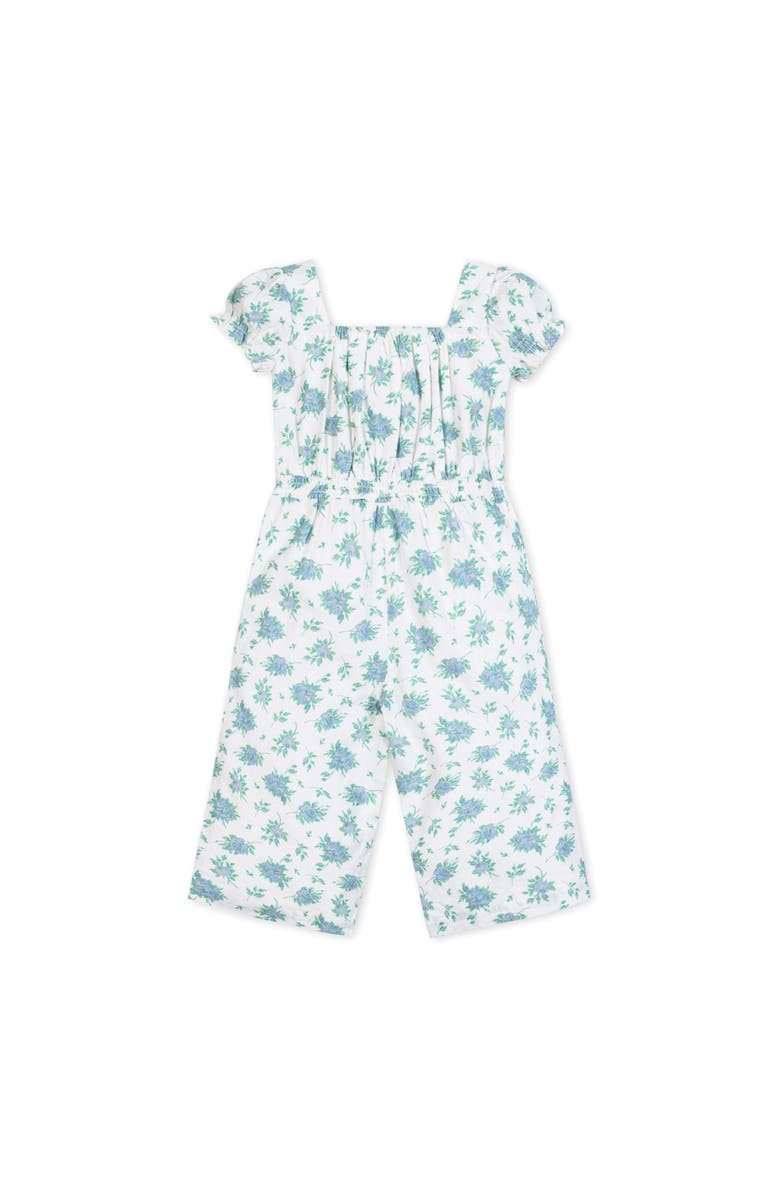 Hope & Henry Girls' Linen Puff Sleeve Jumpsuit, Kids, Main, color, Coastal Cottage Floral