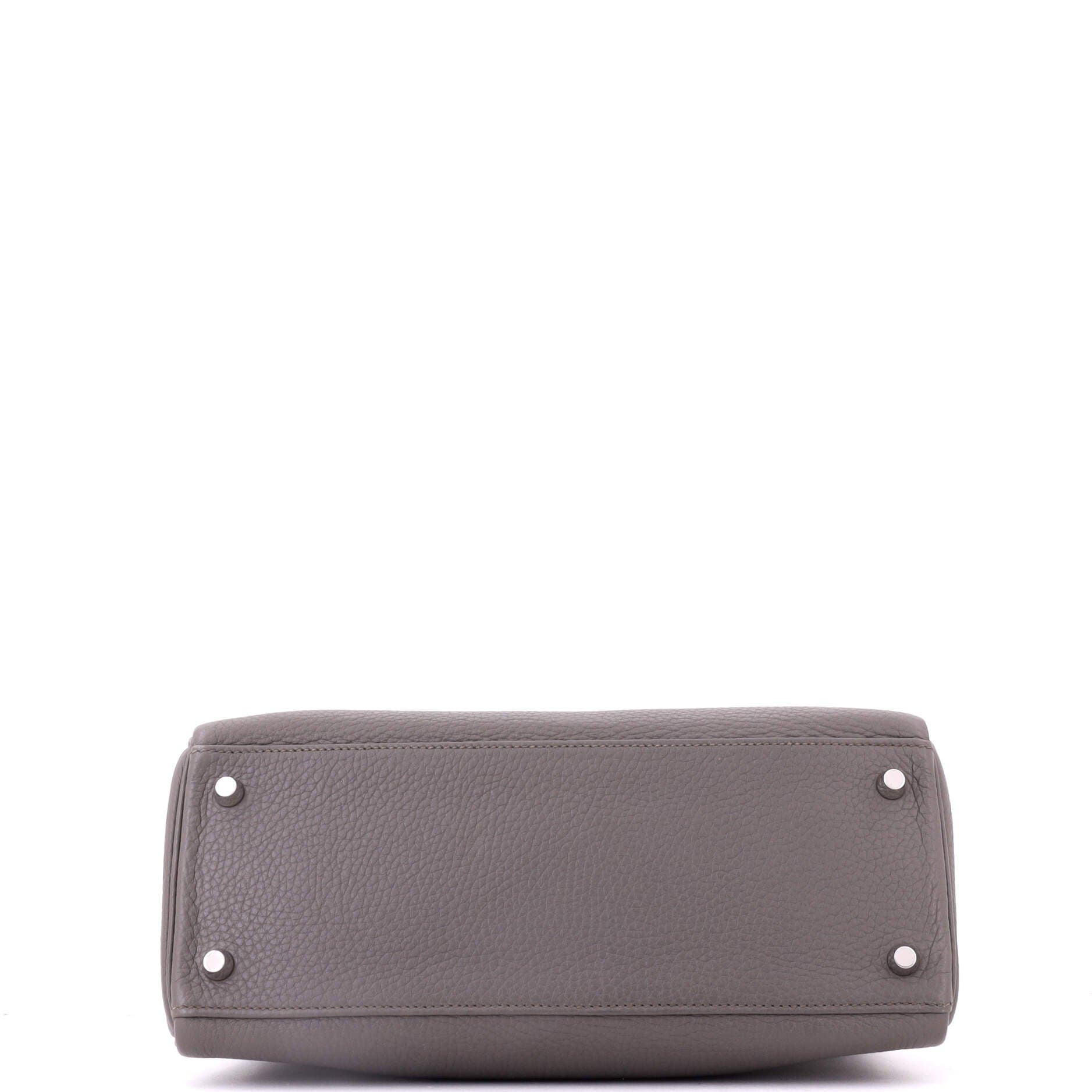 Kelly Handbag Grey Clemence with Palladium Hardware 28, Alternate, color, Grey