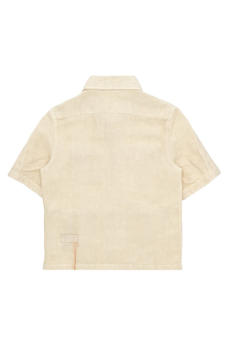 Fortela Bohem Safari Short Sleeve Linen Shirt, Alternate, color, Milk