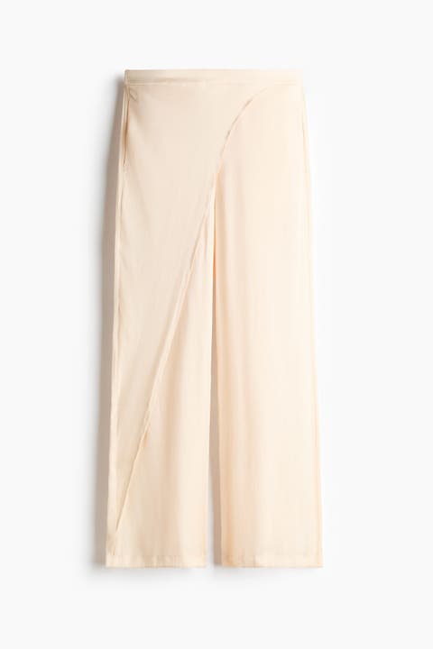 Wrap-detail Satin Trousers