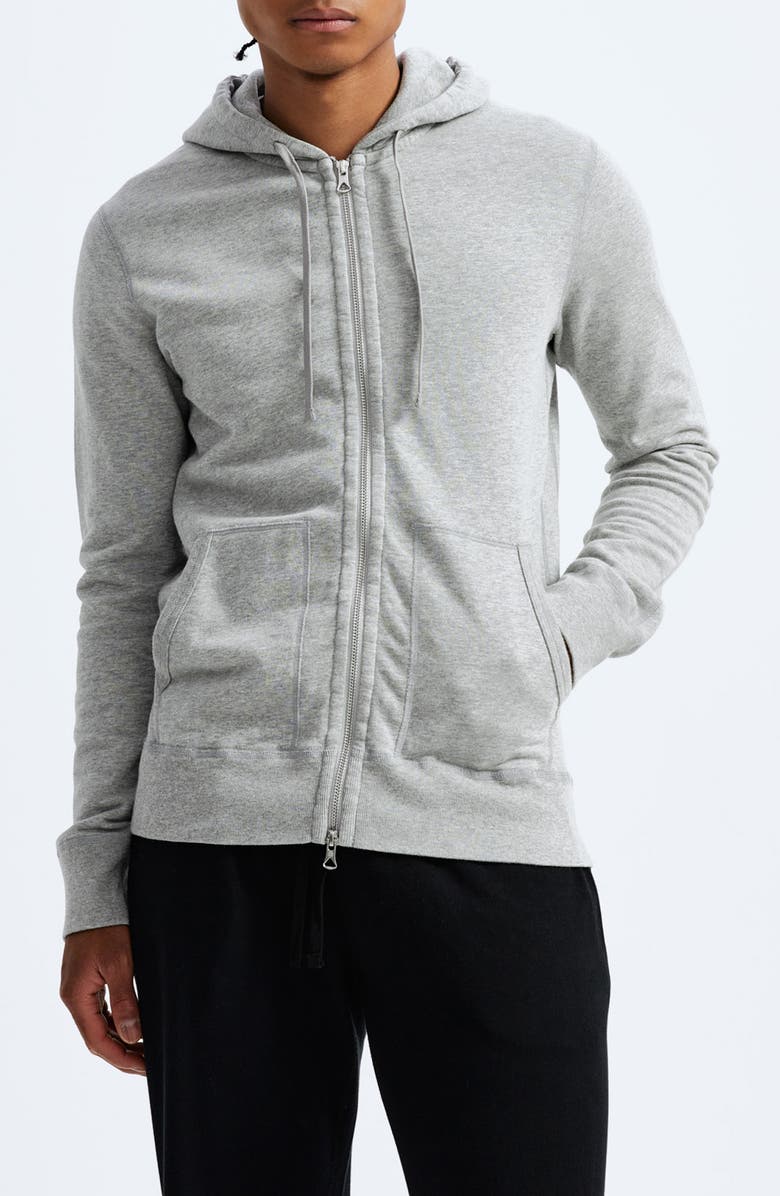 Reigning Champ Zip Hoodie, Main, color, Heather Grey