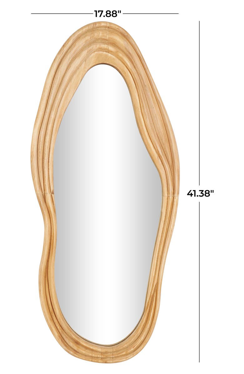 GINGER BIRCH STUDIO Abstract Wavy Wall Mirror, Alternate, color, Brown