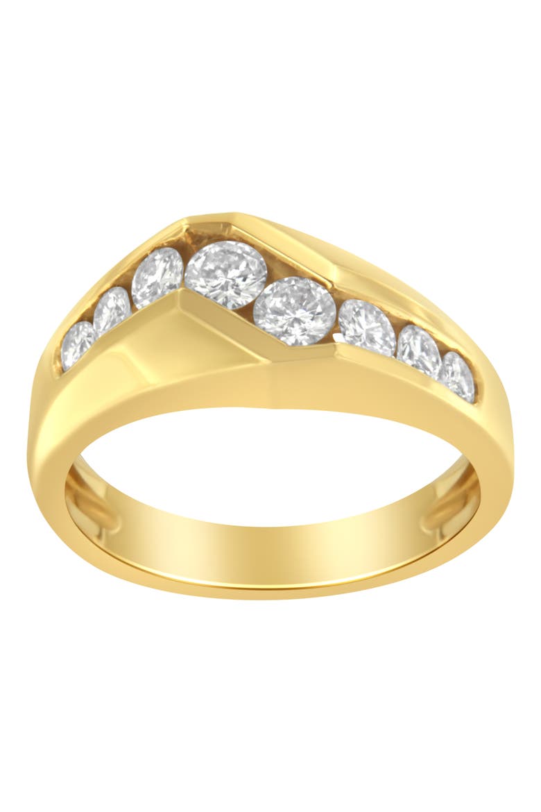 14KT Yellow Gold Men's Round Cut Diamond Ring, Alternate, color, Yellow Gold