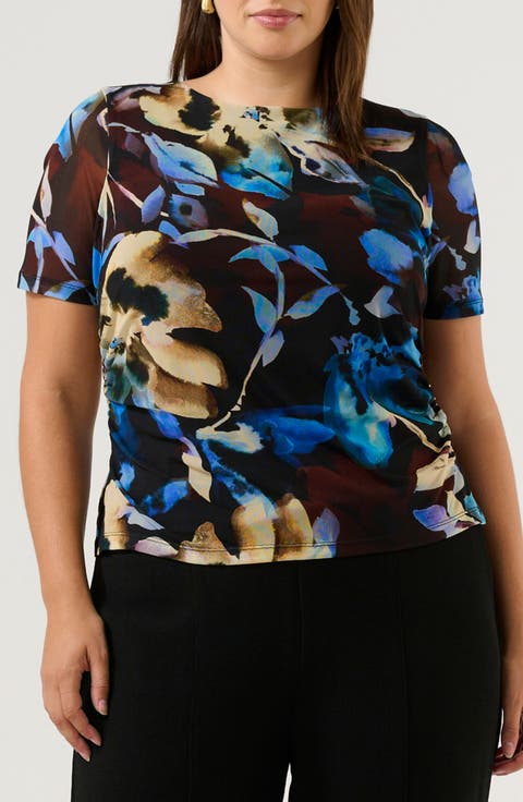 Cleo Floral Mesh Top (Plus)