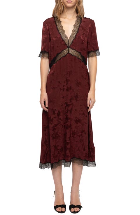 Redoxal Horse Jacquard Silk Midi Dress