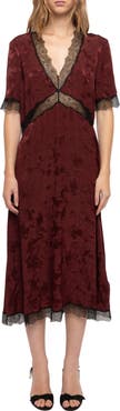 Zadig & Voltaire Redoxal Horse Jacquard Silk Midi Dress