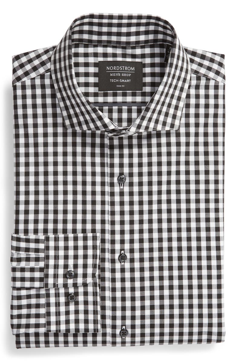 NORDSTROM MEN'S SHOP Tech-Smart Trim Fit Stretch Check Dress Shirt, Alternate, color,