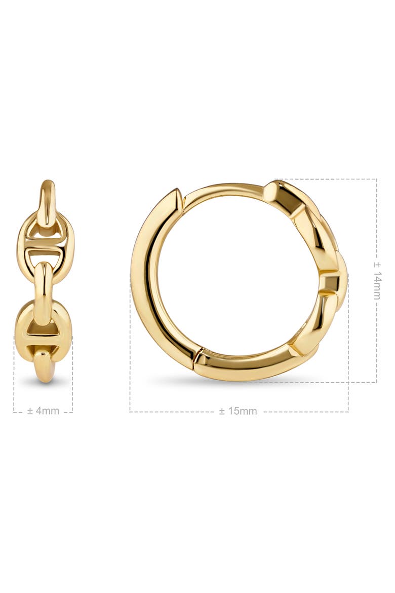 Mariner Anchor Hoop Earrings in Gold Plated Sterling Silver, Alternate, color, Yellow Gold