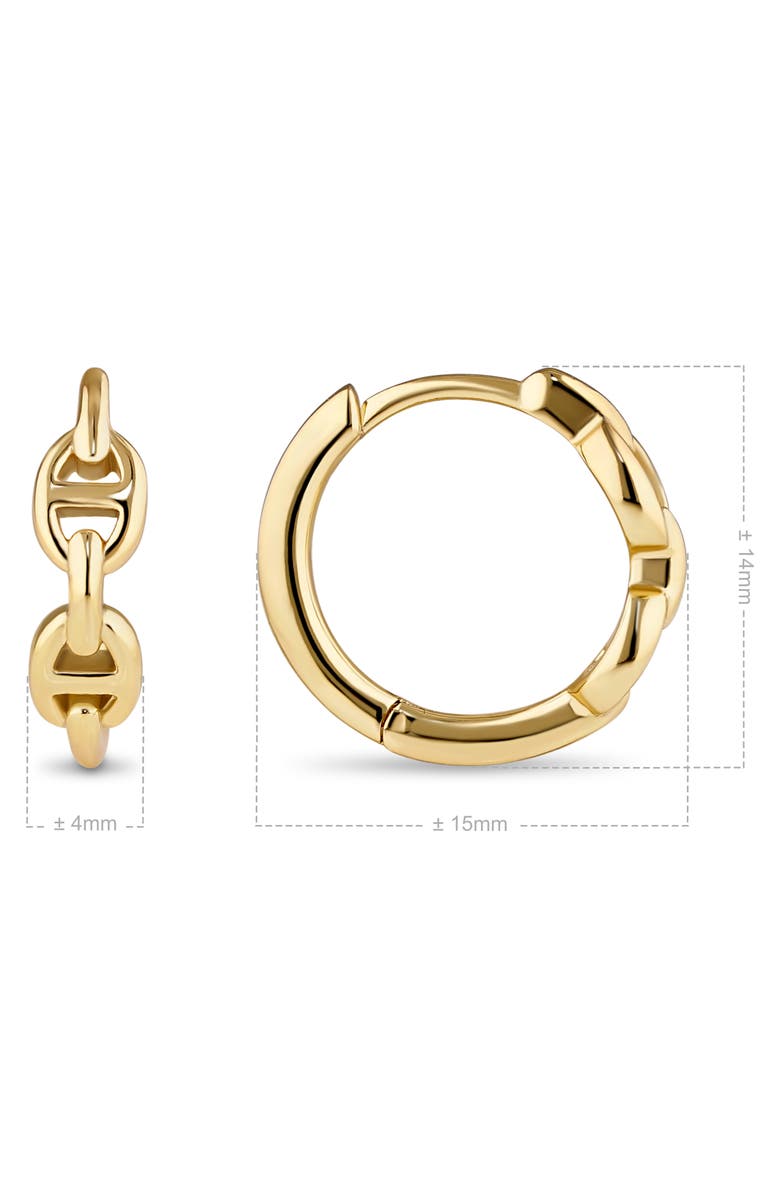 DEVATA Mariner Anchor Hoop Earrings in Gold Plated Sterling Silver, Alternate, color, Yellow Gold