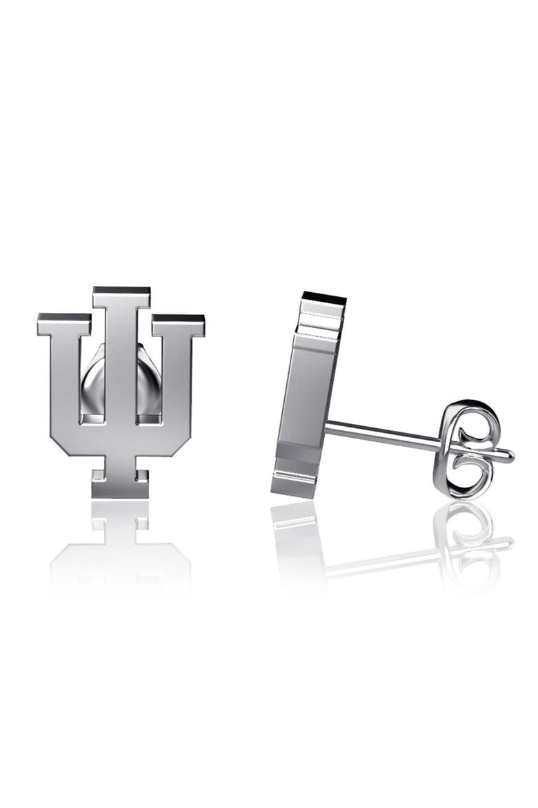 Indiana Hoosiers Team Logo Silver Post Earrings, Main, color, Silver