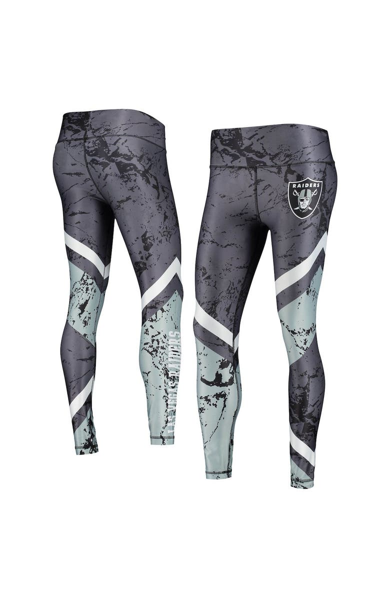 CONCEPTS SPORT Women's Concepts Sport Black/Silver Las Vegas Raiders Dormer Knit Sublimated Leggings, Main, color, Black