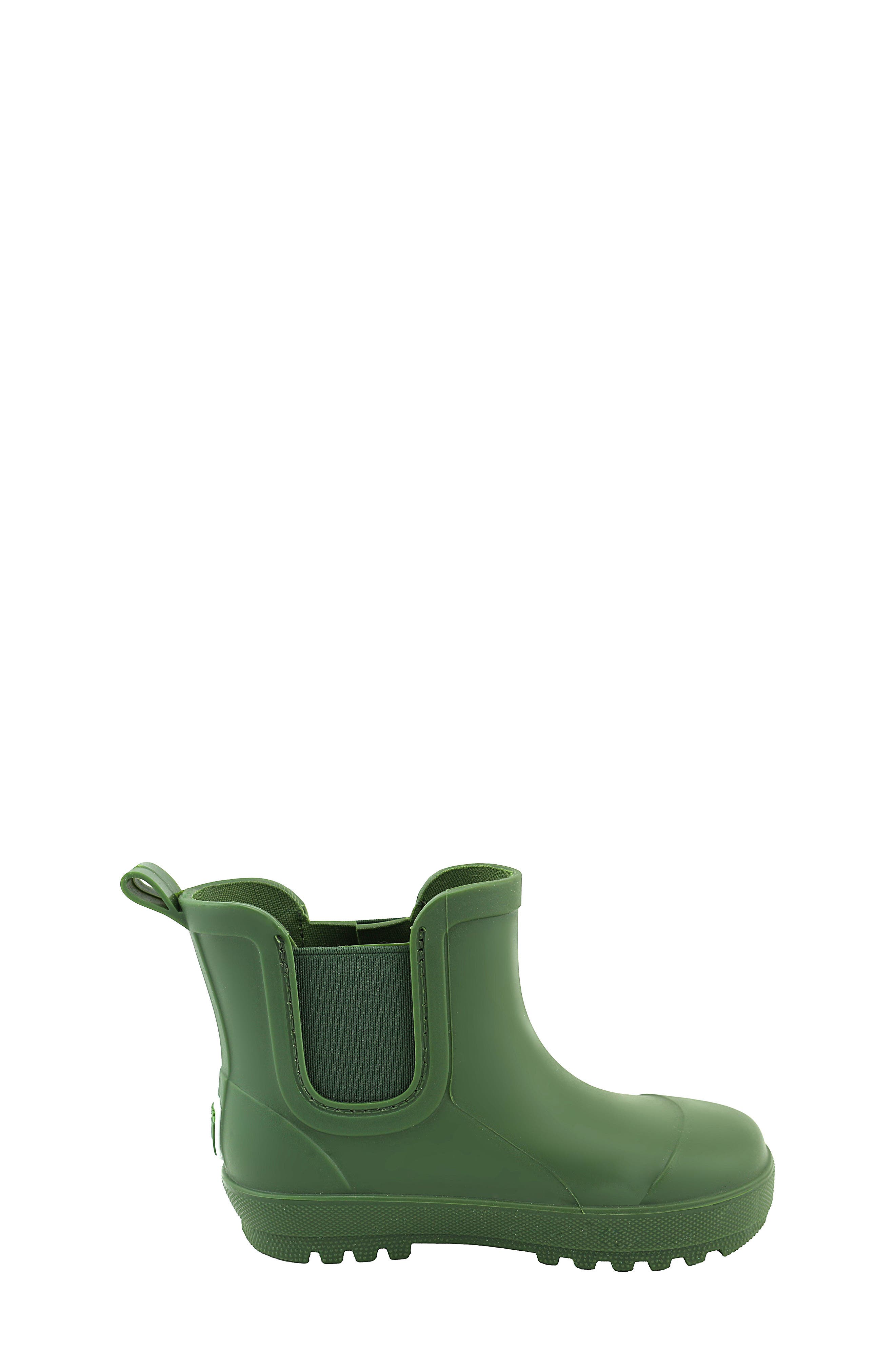 BEARPAW Kids' Waterproof Chelsea Rain Boot, Alternate, color, Hunter Green