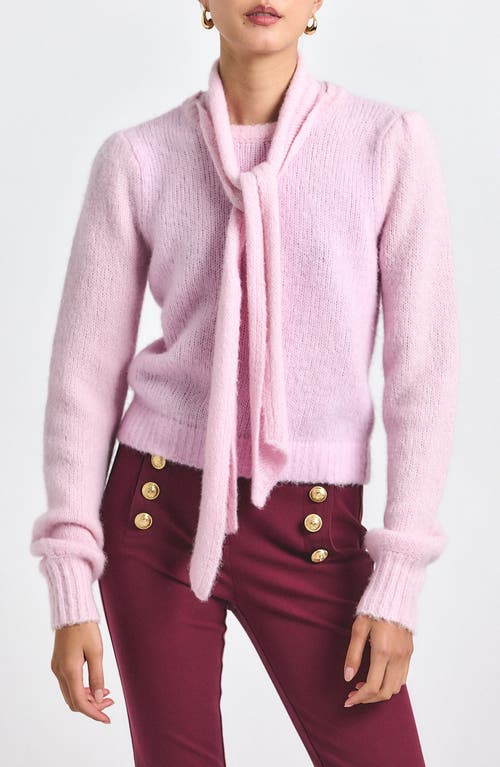 Derek Lam 10 Crosby Leilani Crewneck Sweater & Scarf Set In Pink