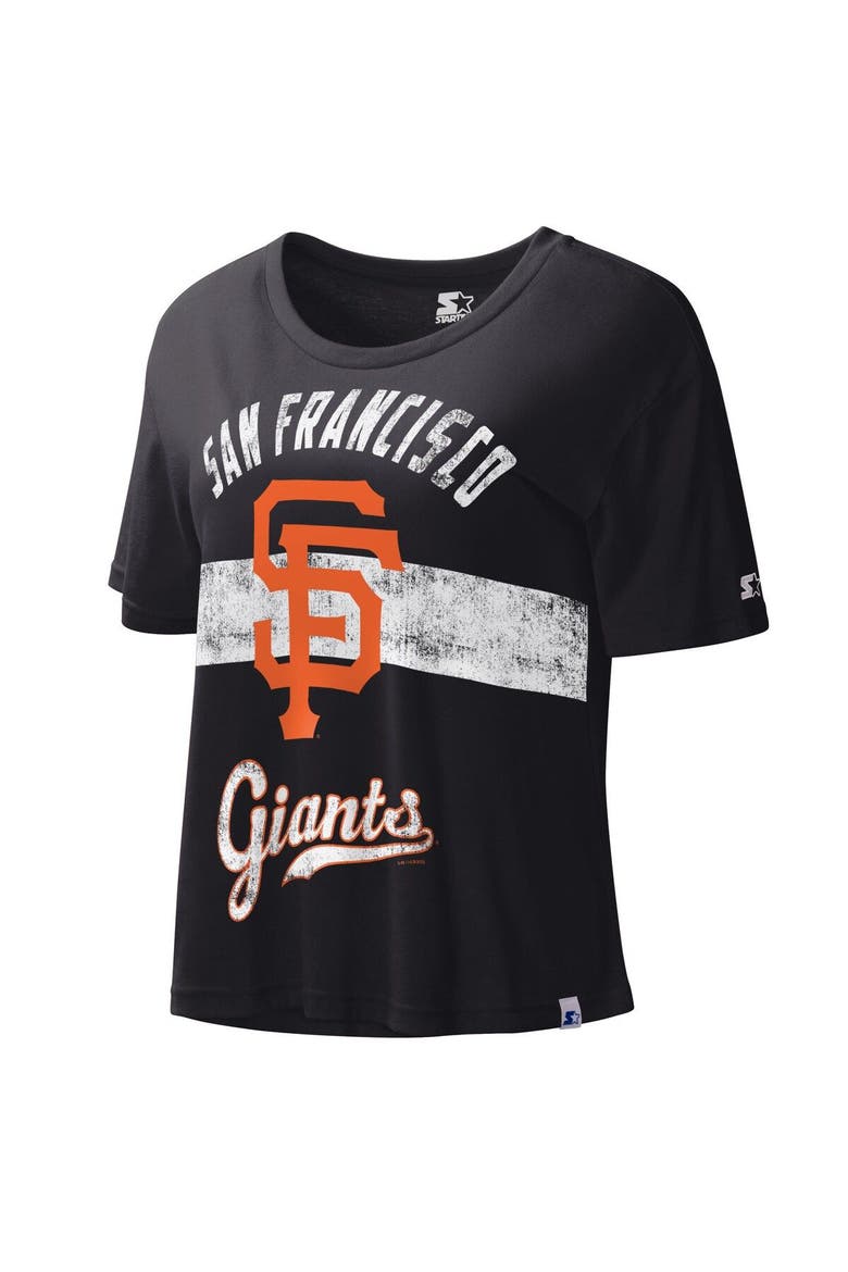 Women's Starter Black San Francisco Giants  Record Setter Crop Top, Main, color, Black