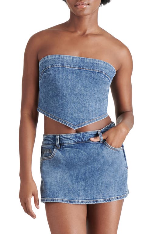 Steve Madden Suri Strapless Denim Crop Top