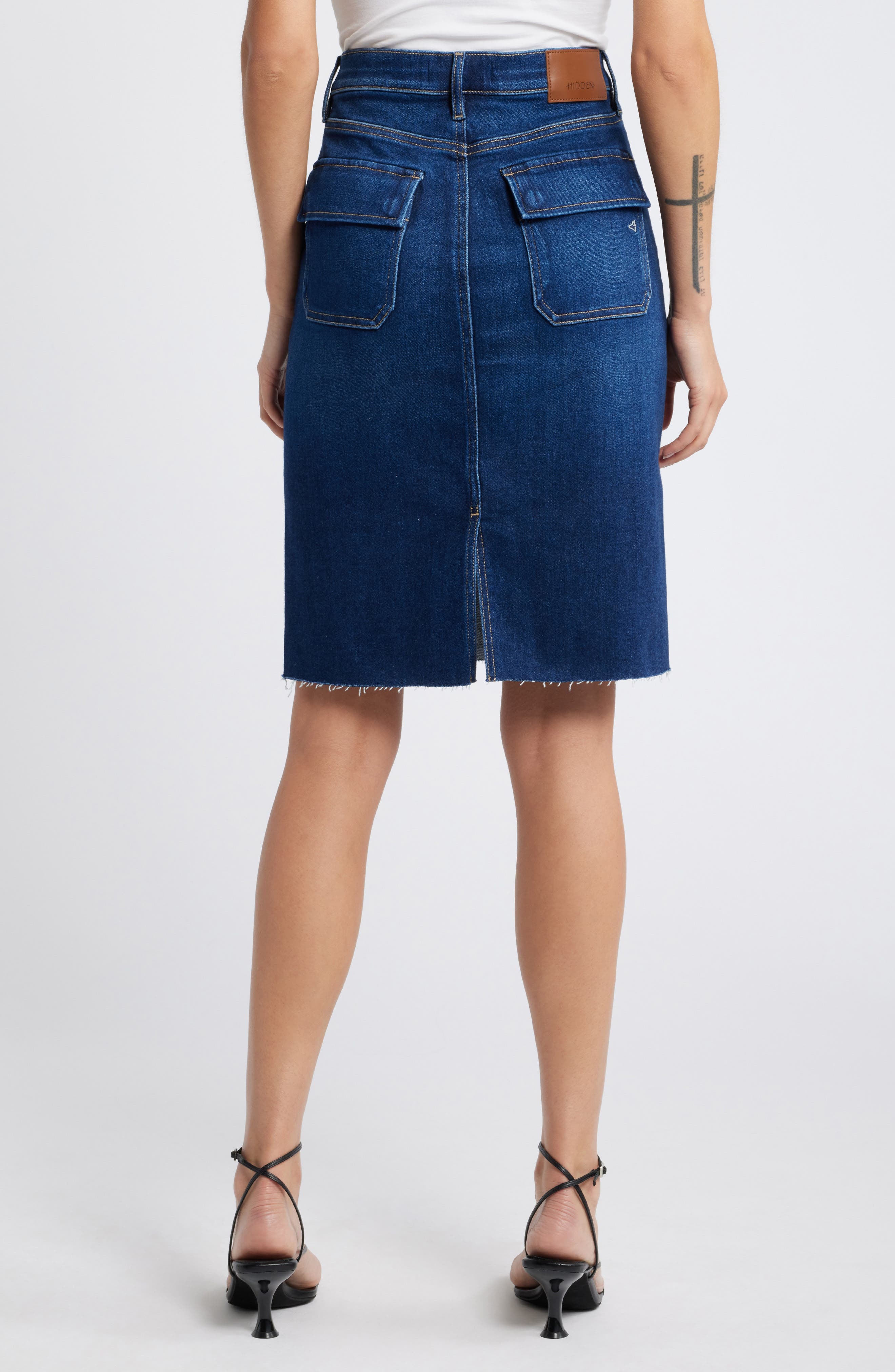 Raw Hem Denim Skirt - image 2
