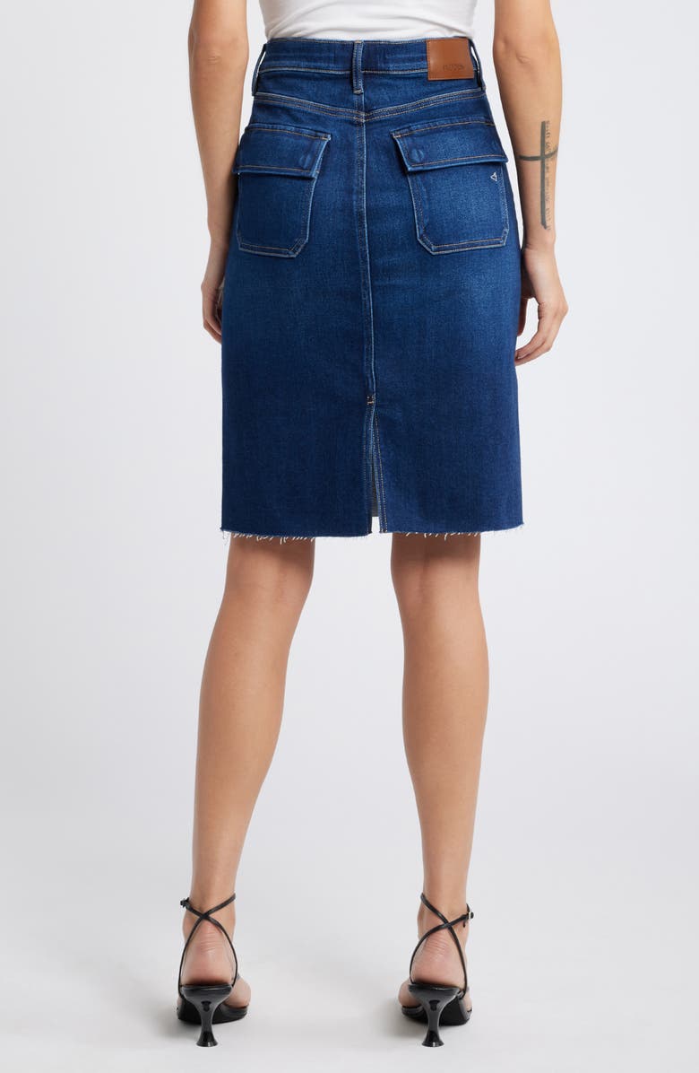 HIDDEN JEANS Raw Hem Denim Skirt, Alternate, color, Dark Wash