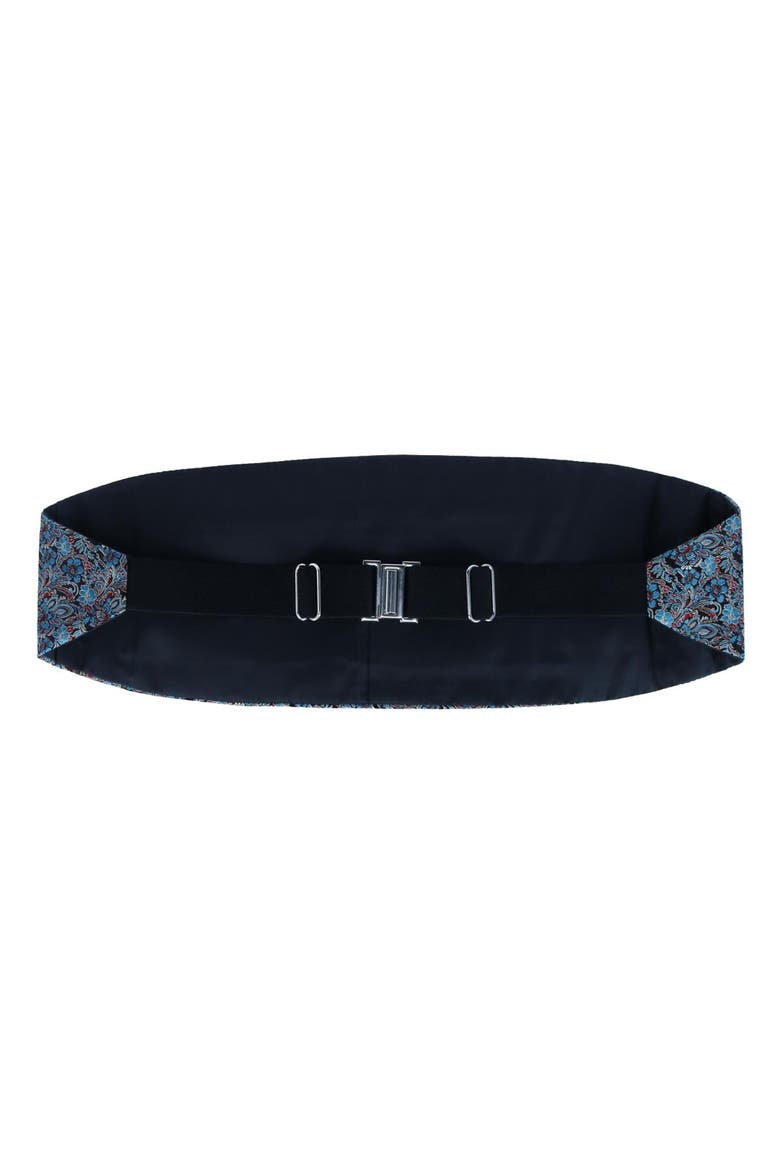 Enzo Exploded Floral Silk Cummerbund, Alternate, color, Multiple