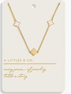 A Littles & Co Style Stories Mother Of Pearl Clover Necklace In Gold-Tone Plating