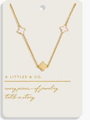 A Littles & Co Style Stories Mother Of Pearl Clover Necklace In Gold-Tone Plating