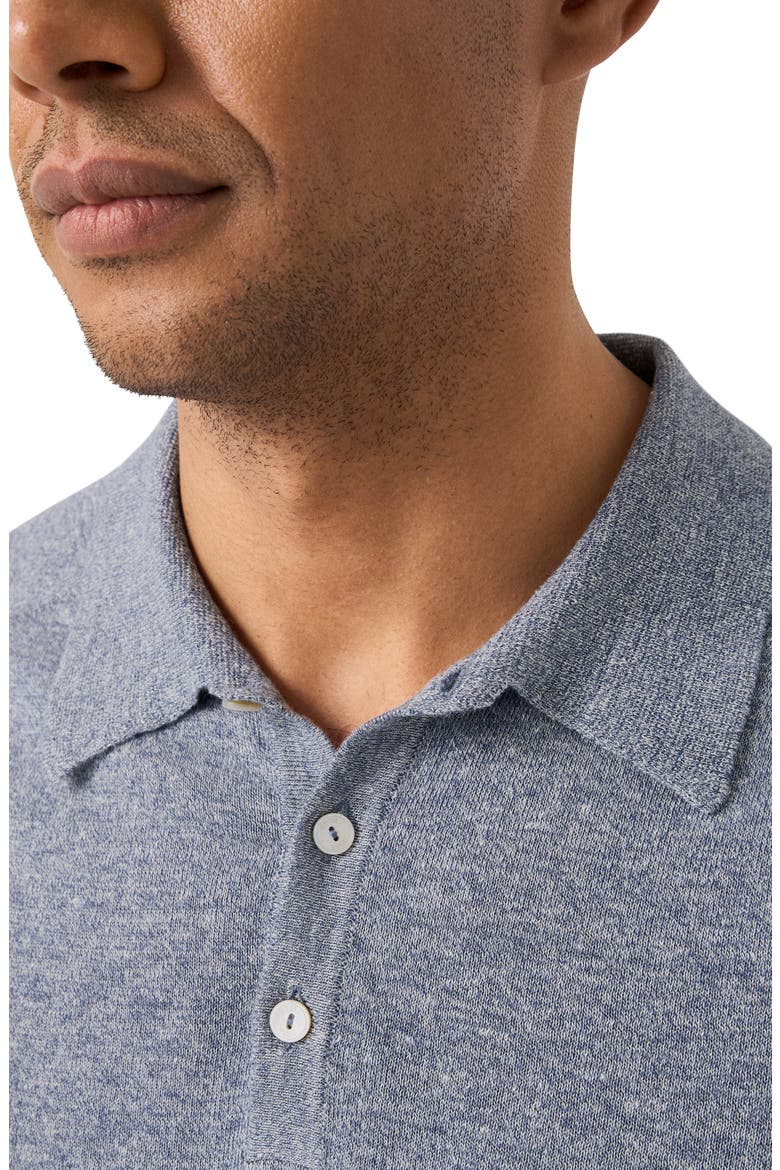 Linen & Cotton Fine Knit Polo, Alternate, color, DARK BLUE