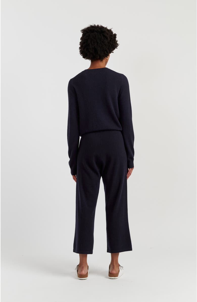 Chinti & Parker Wool-Cashmere Cropped Wide-Leg Pants, Alternate, color, Navy