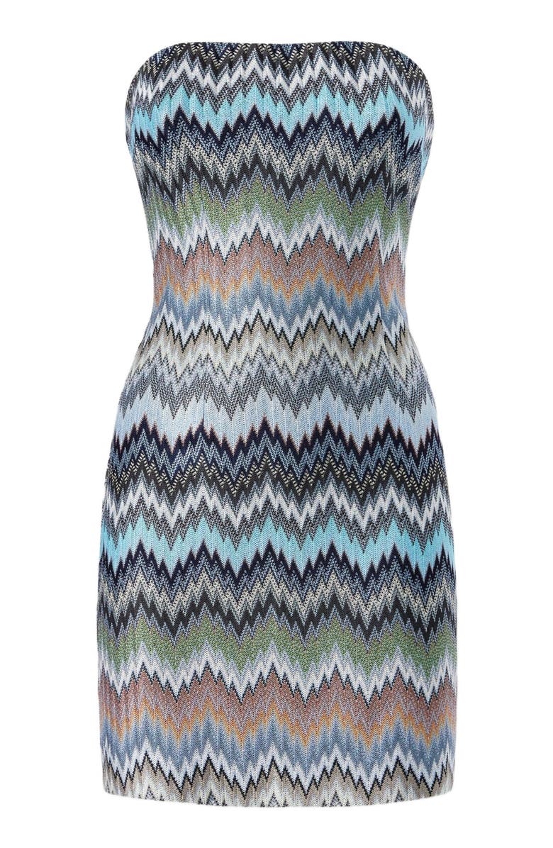 Missoni Viscose Chevron Snake-pattern Mini Dress, Alternate, color, Green& Brown