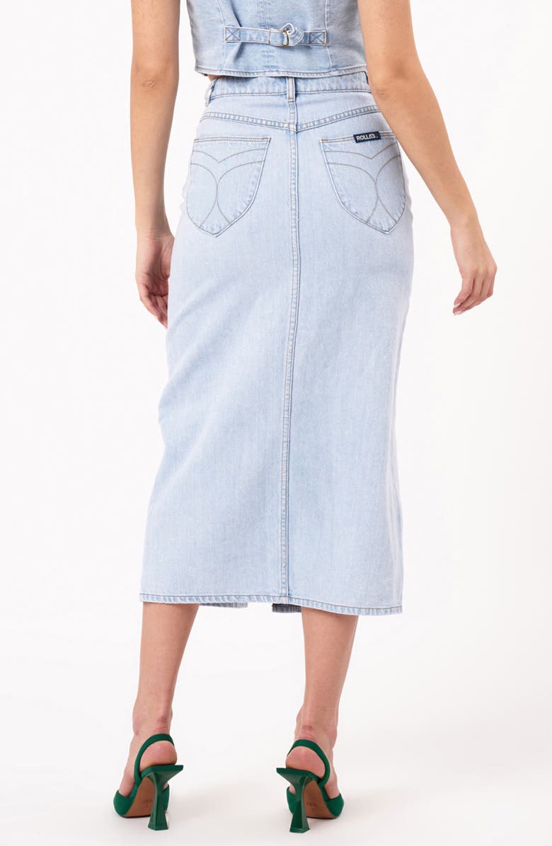 Rolla’s Denim Midi Skirt, Alternate, color, Light Vintage Blue