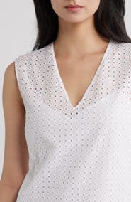 Theory Eyelet Fit & Flare Midi Dress